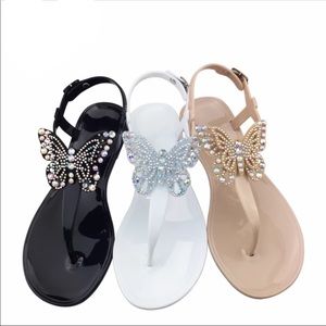 White Butterfly Jelly Sandals